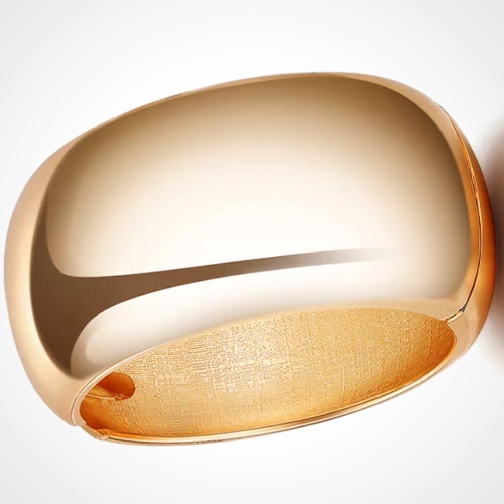NEW Gold-tone Hinged Dome Cuff Bracelet - Picture 11 of 16